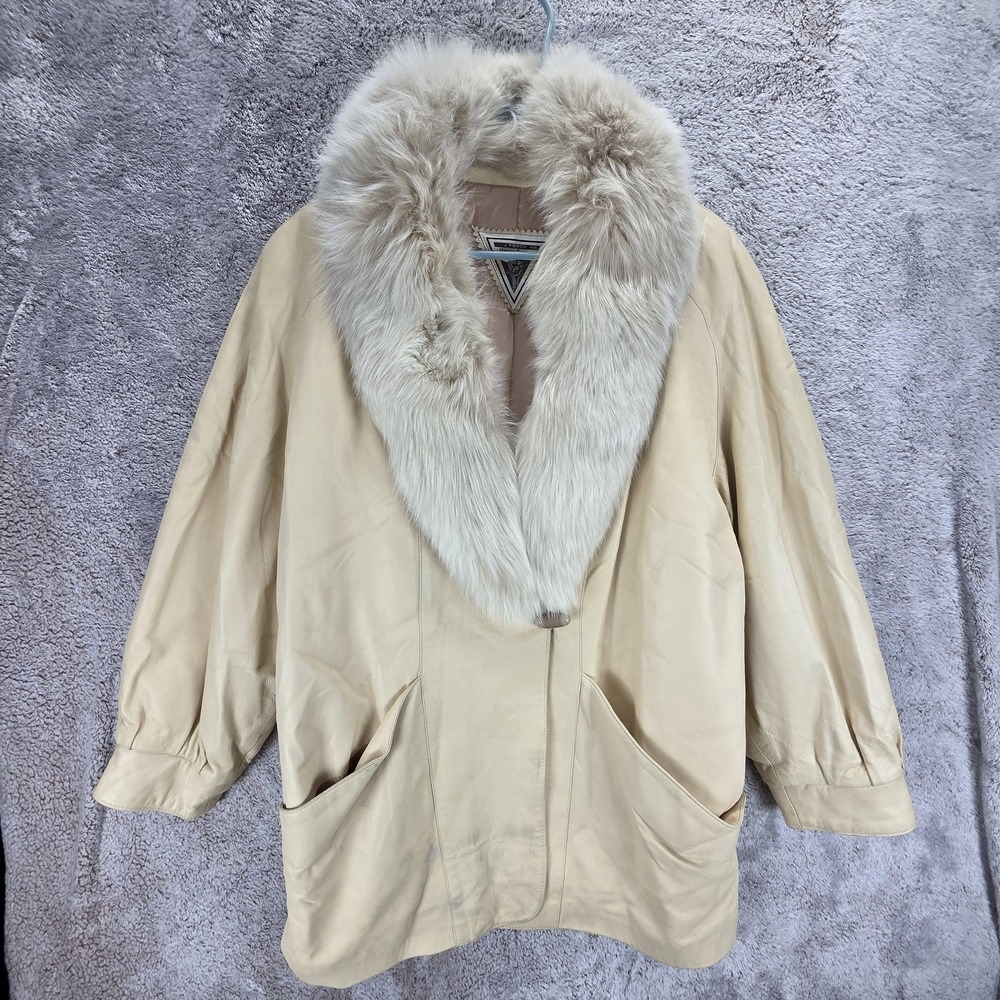 Vintage Marvin Richards Jacket Womens Large Leather Overcoat Made In USA Lined